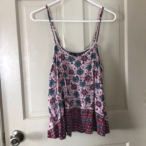 Fun print flowy tank top